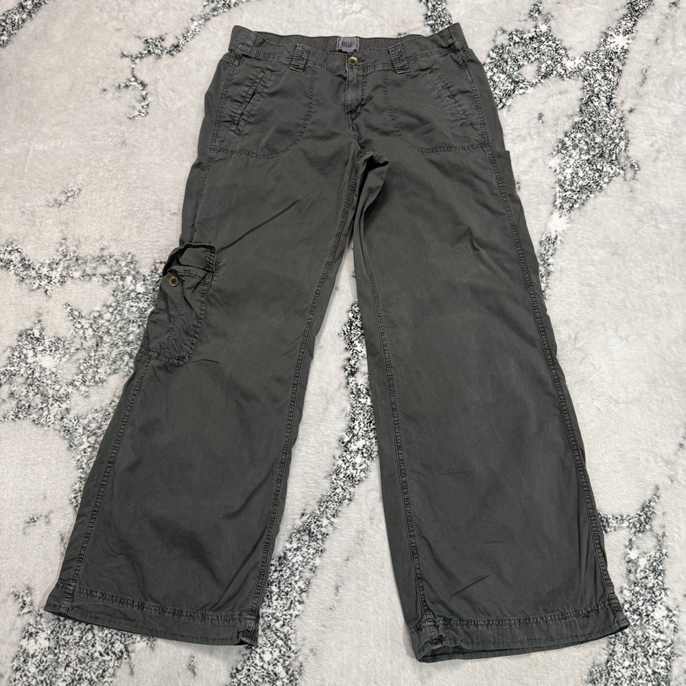 BDG Urban Outfitters Womens Size L Grey Cargo Pants Wide Leg 100% Cotton Y2K
